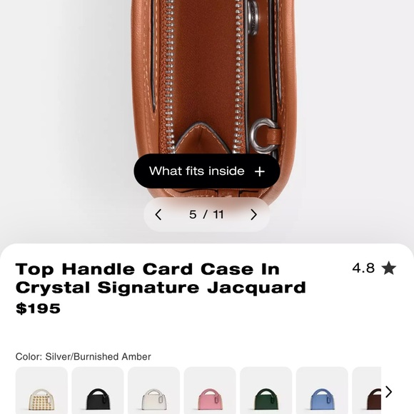 Top Handle Card Case In Crystal Signature Jacquard - Picture 6 of 6